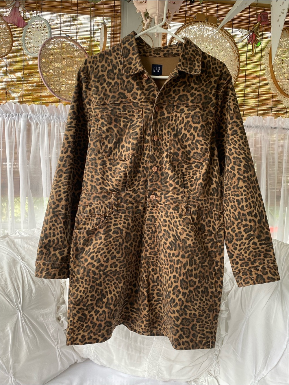 GAP Leopard Print Denim Dress